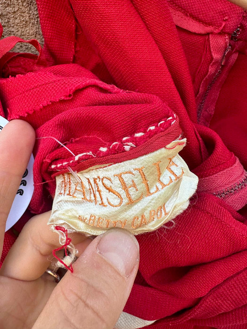 1960's Mam'selle Red Dress - as is