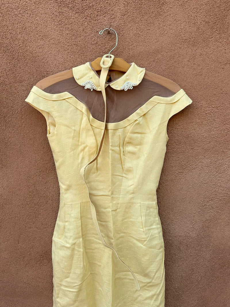 1950's Canary Yellow Dress with Chiffon
