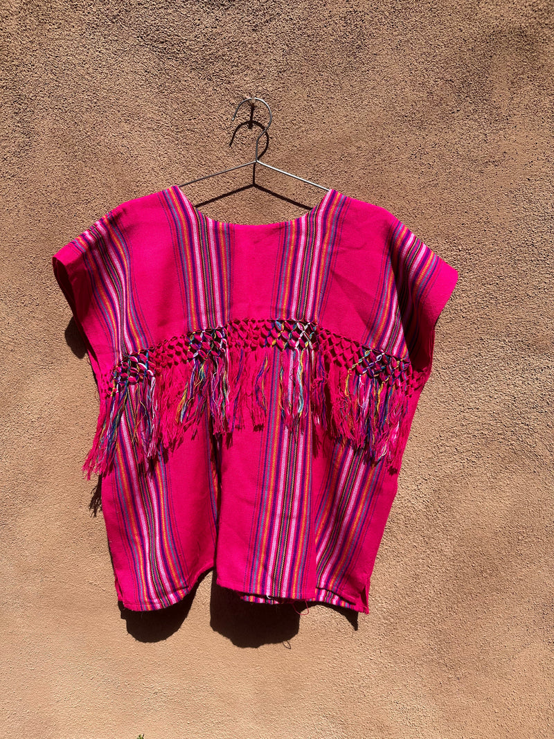Pink Textile Top with Fringe
