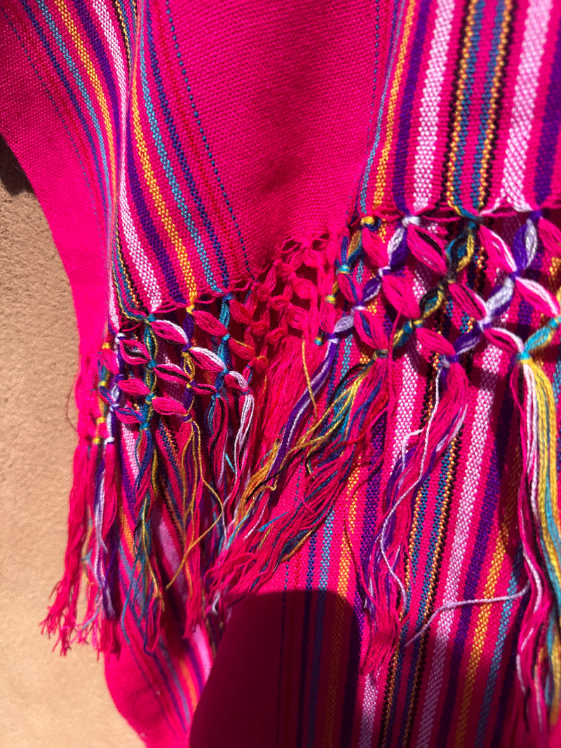 Pink Textile Top with Fringe