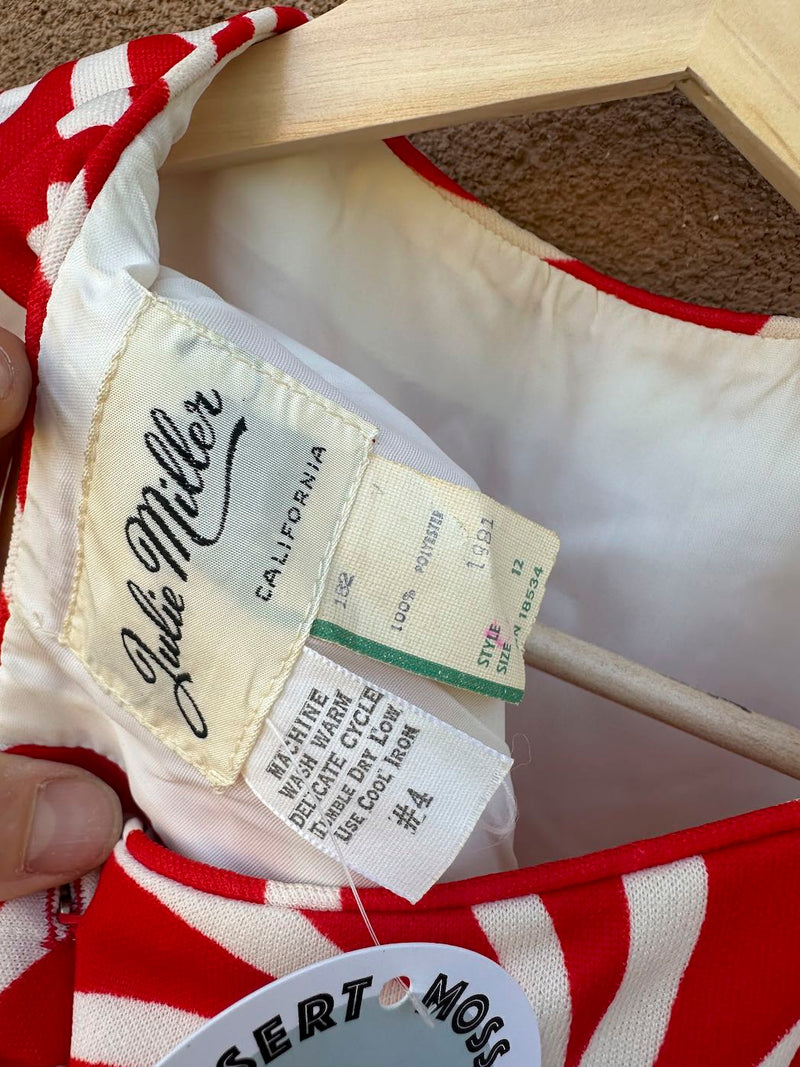 1960's Julie Miller California Red & White Dress