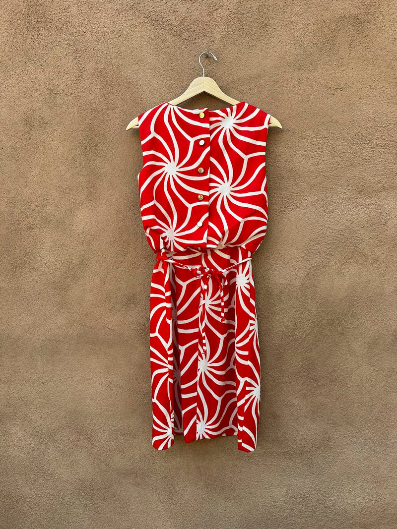 1960's Julie Miller California Red & White Dress