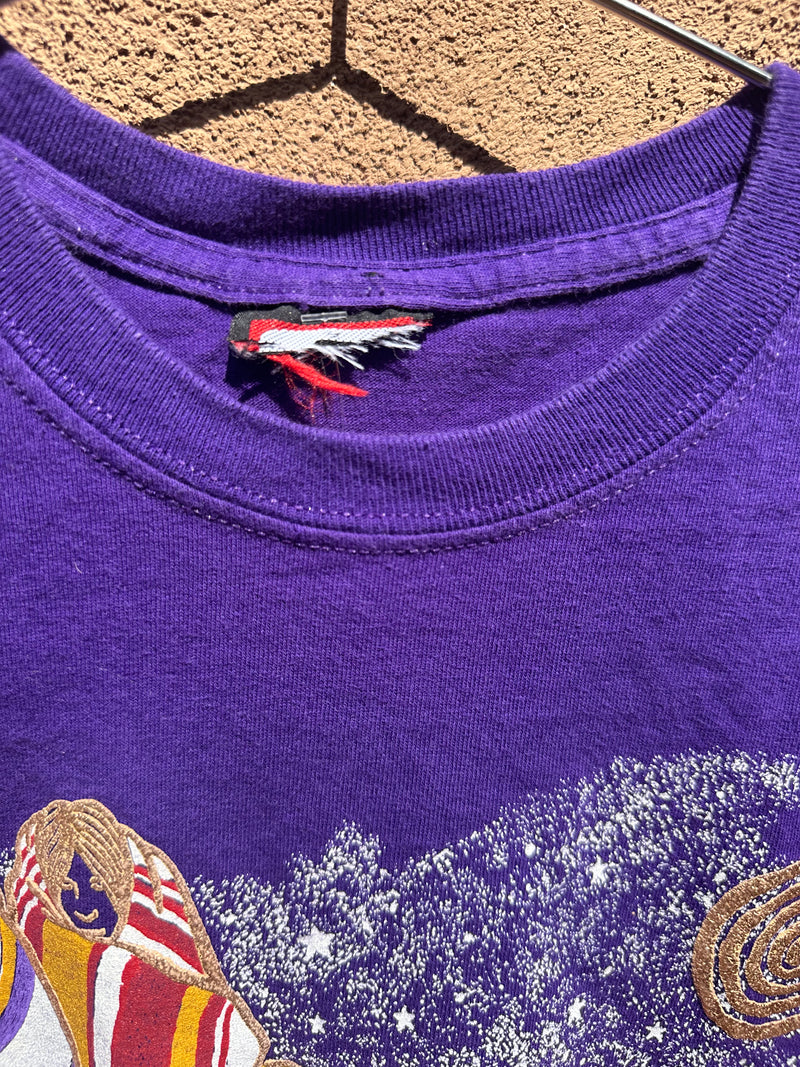 Purple Albuquerque with Gold Puff Paint Pueblo T-shirt