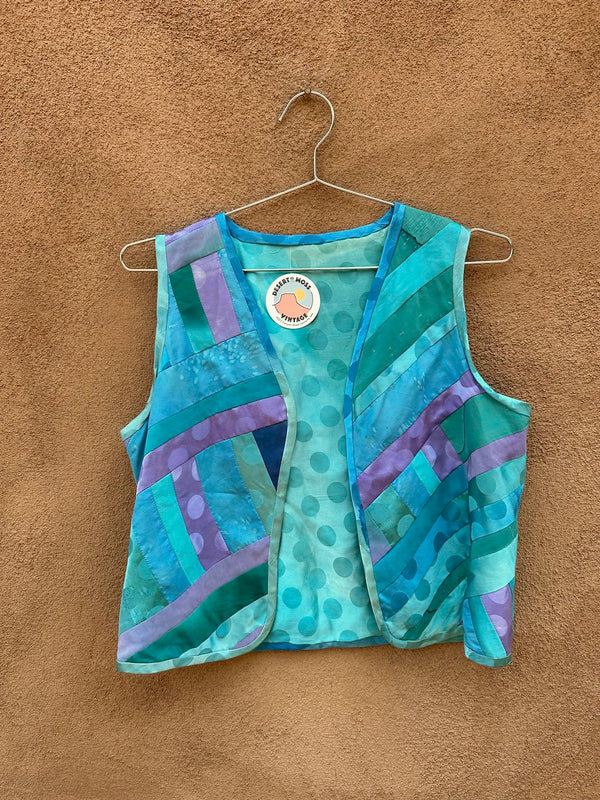 Silk Patchwork Butterfly Vest - as is