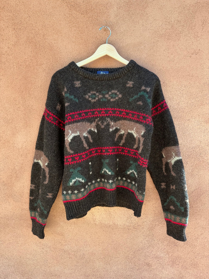 Woolrich 100% Wool Bucks & Teepees Sweater