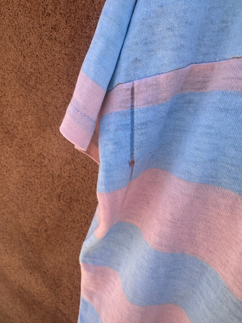 Beverly Hills Night Club T-shirt - Blue & Pink Stripe