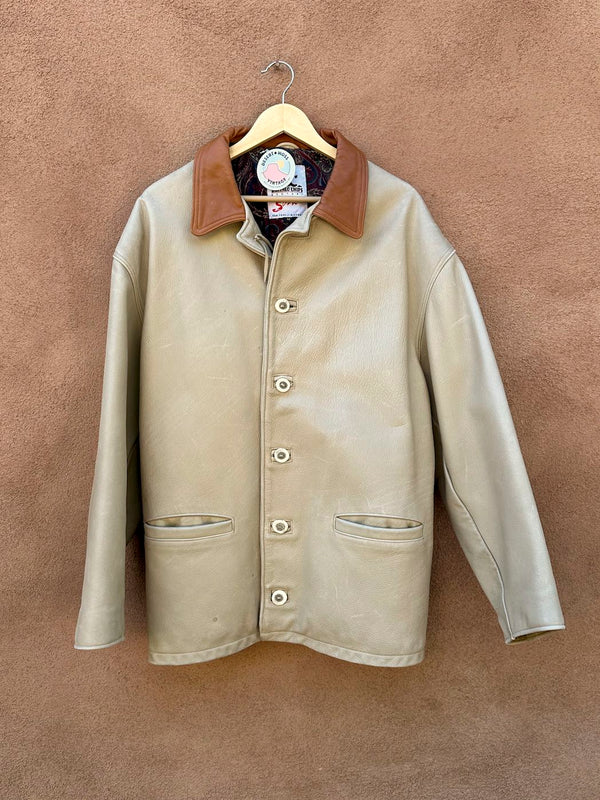Buffalo Chips Bootery Soho NY Pebble Grain Leather Cowboy Jacket - as is