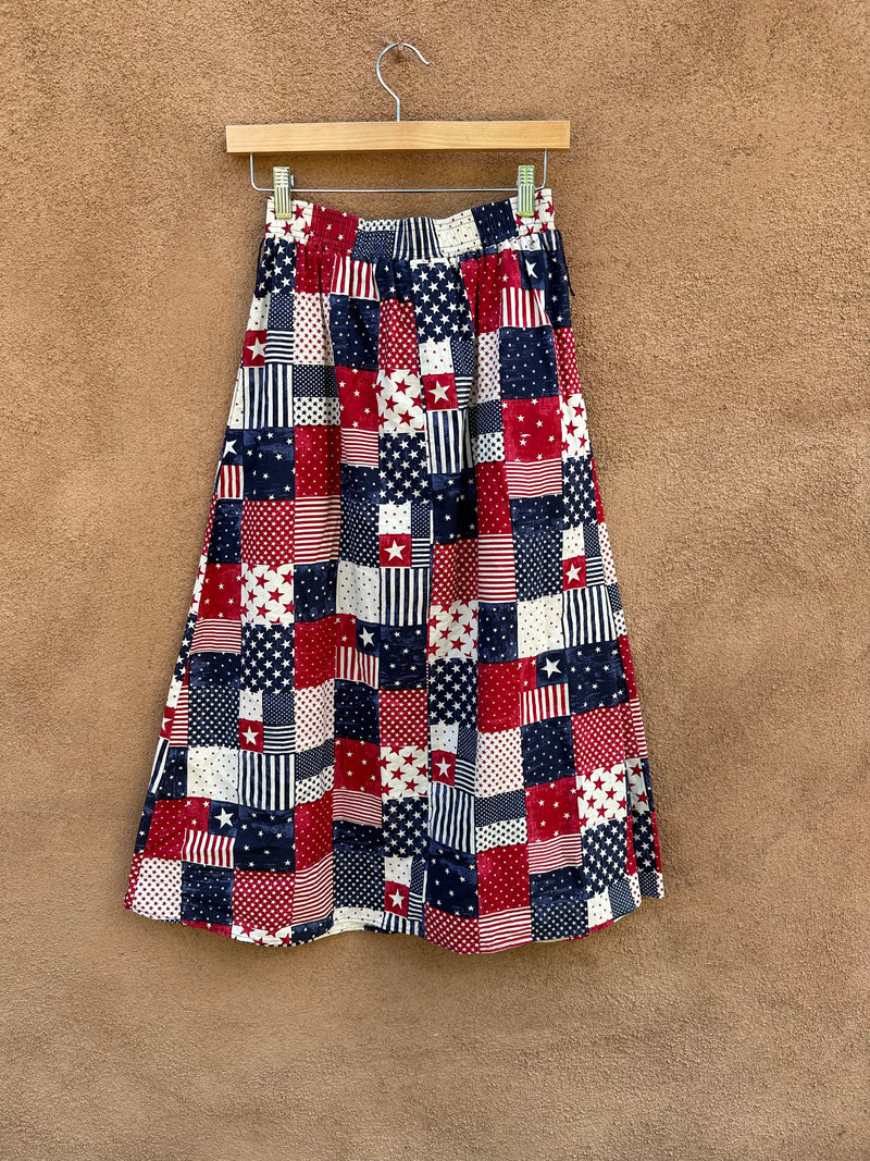 Flag Print Midi Skirt by Starfire