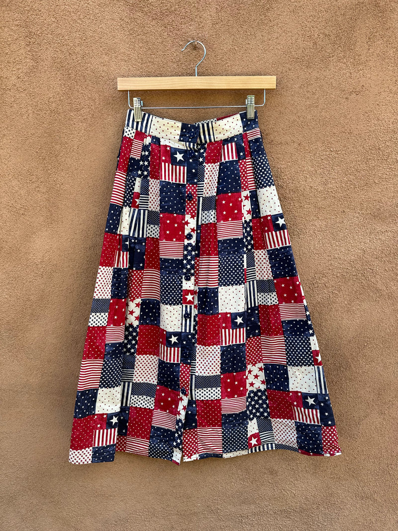 Flag Print Midi Skirt by Starfire