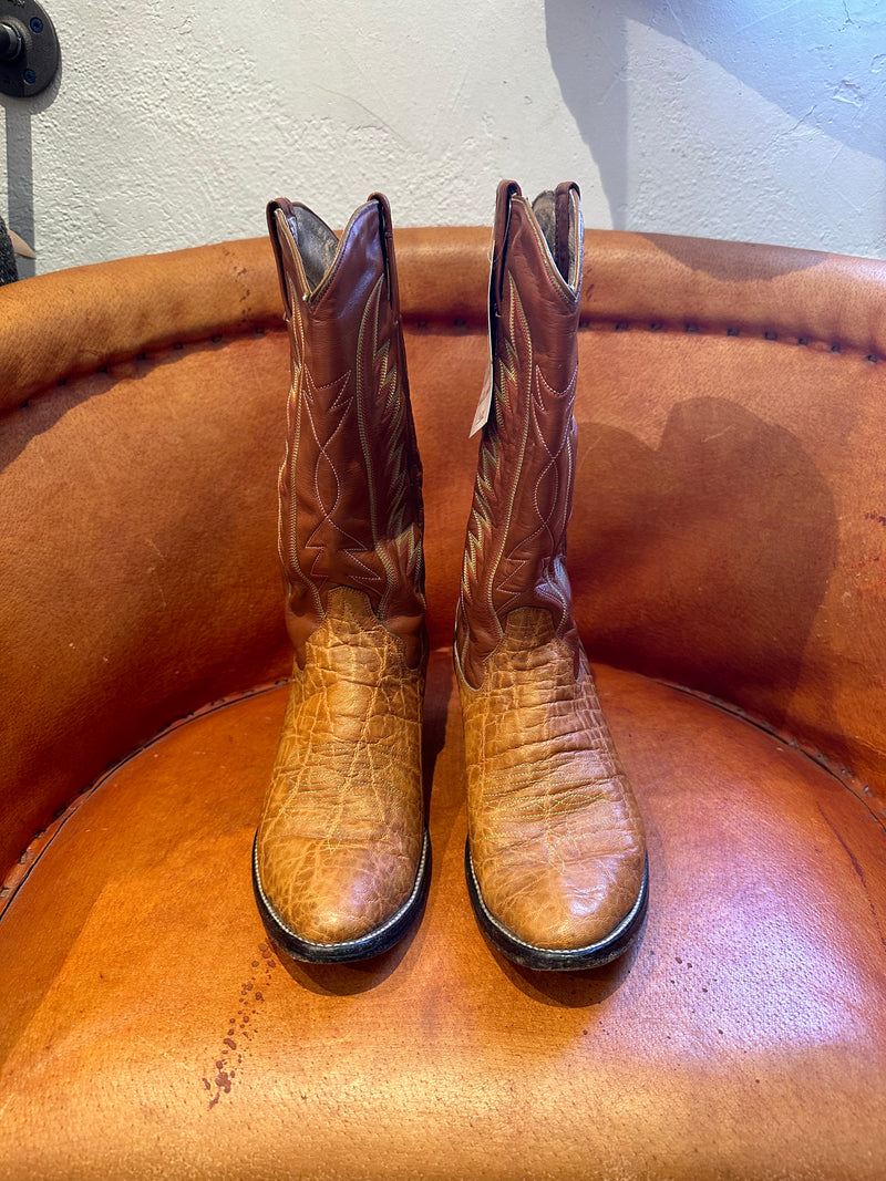 1980's Cowtown Leather/Elephant Boots - Men's 8D/Women's 10W