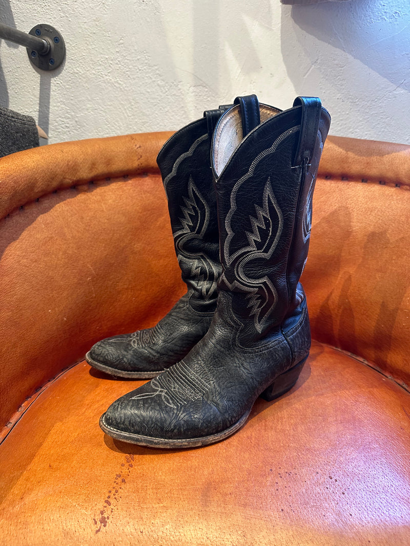 Exotic Black Tony Lama Boots- Men's 9D/Women's 11W