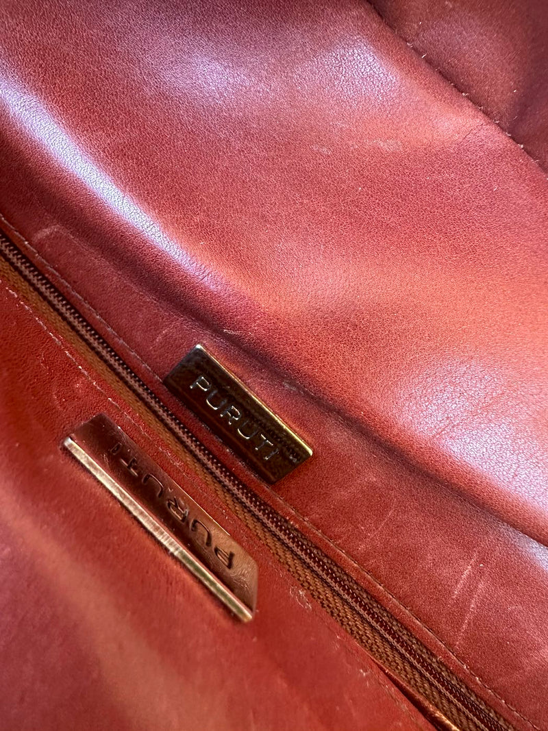 1990's Puruti Alligator Skin Large Crossbody Bag