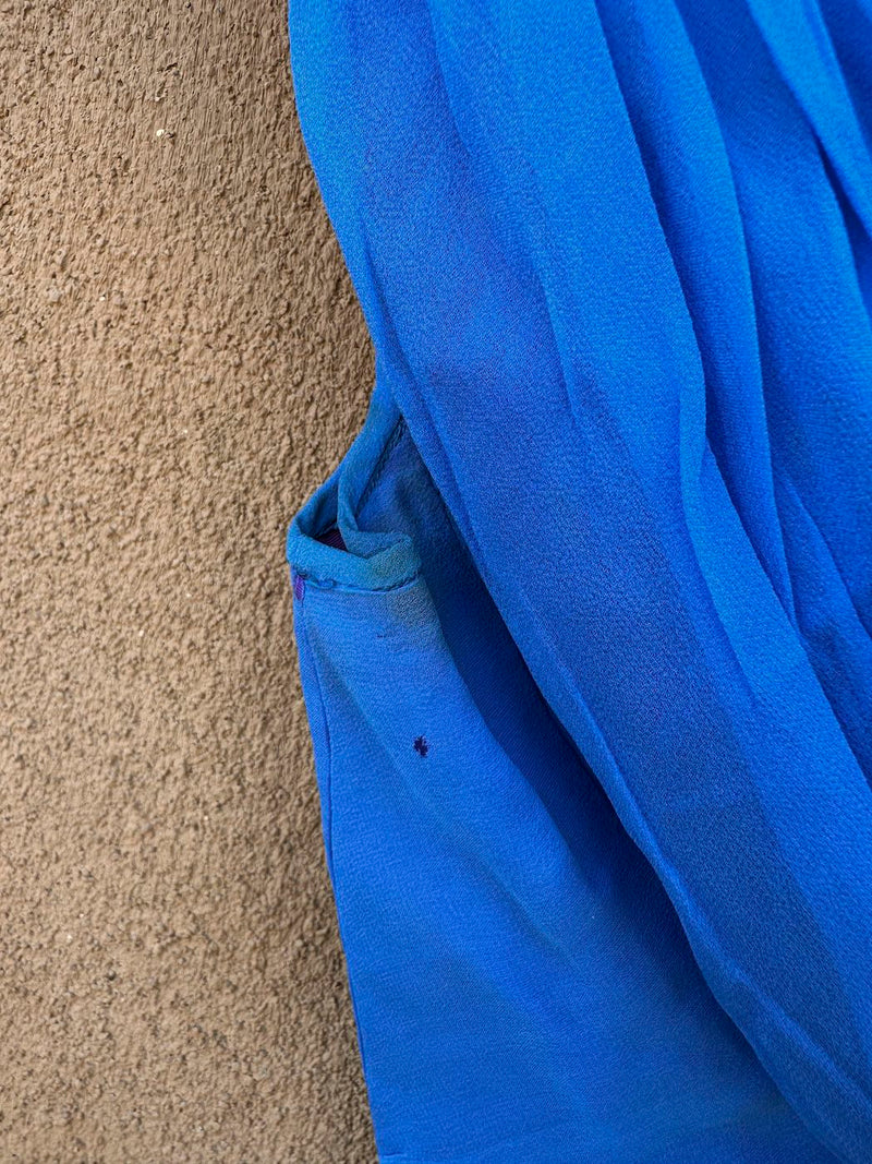1960's Jean of California Blue Chiffon Dress - as is