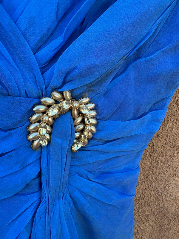 1960's Jean of California Blue Chiffon Dress - as is