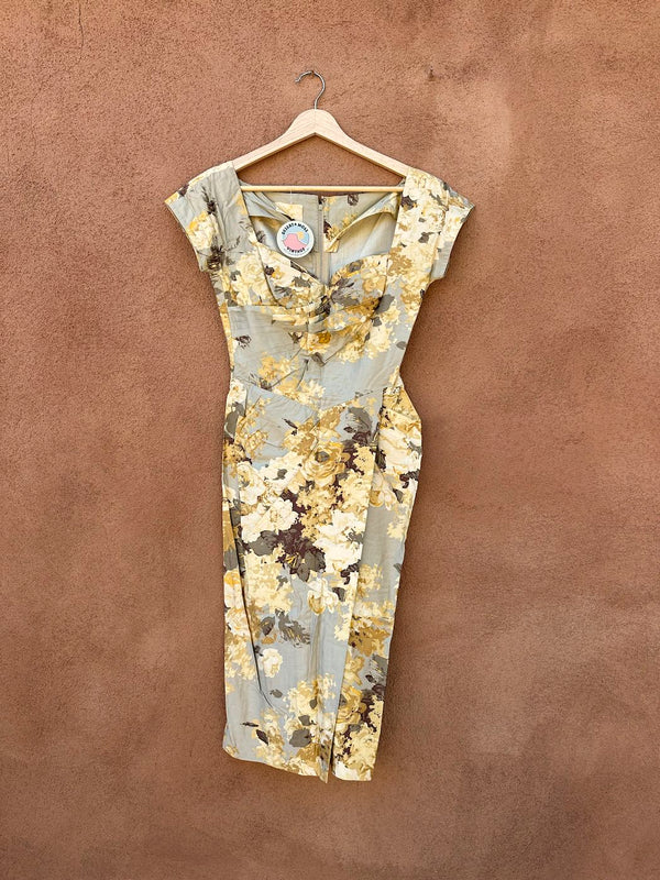 1960's Dorothy Lara Floral Pencil Dress