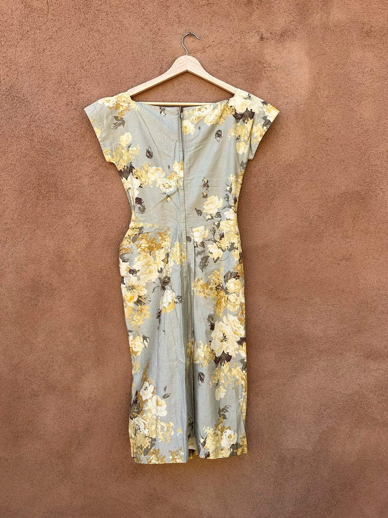 1960's Dorothy Lara Floral Pencil Dress