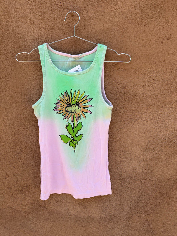 WTF Angry Sunflower Dyed Tank Top