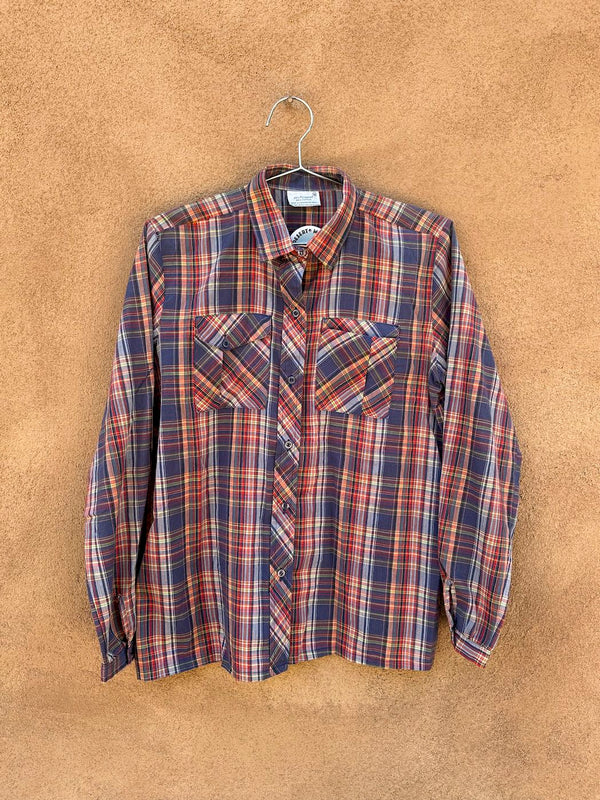 1970's Plaid Button Up Shirt/Blouse - 36