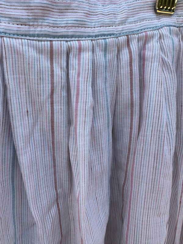 Barry Bricken Linen Blend Striped Skirt