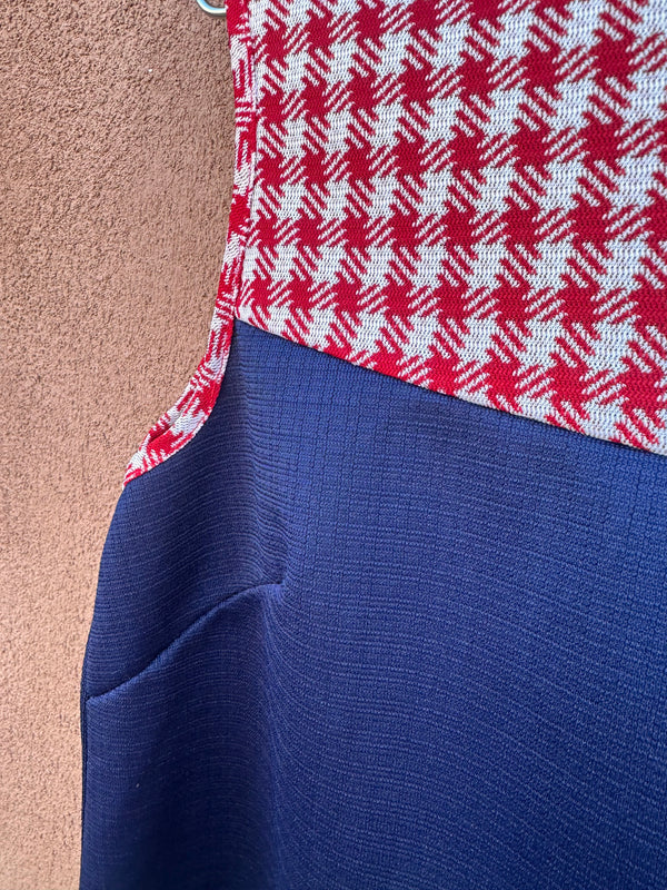 1960's Navy & Red/White Houndstooth Frock