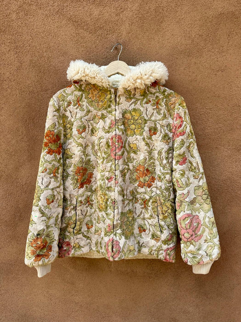 1970's Hooded Carpet Jacket - as is