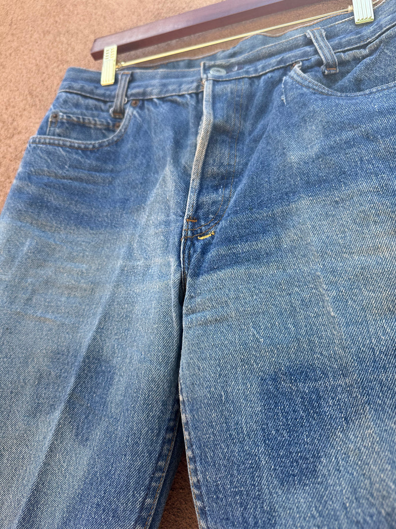 1980's Levi's 701's with Blank Rivet 32 x 36