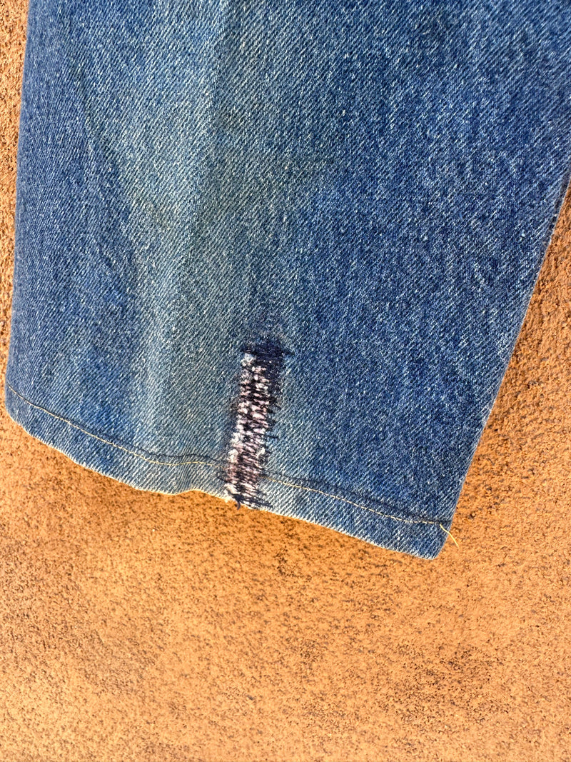 1980's Levi's 701's with Blank Rivet 32 x 36