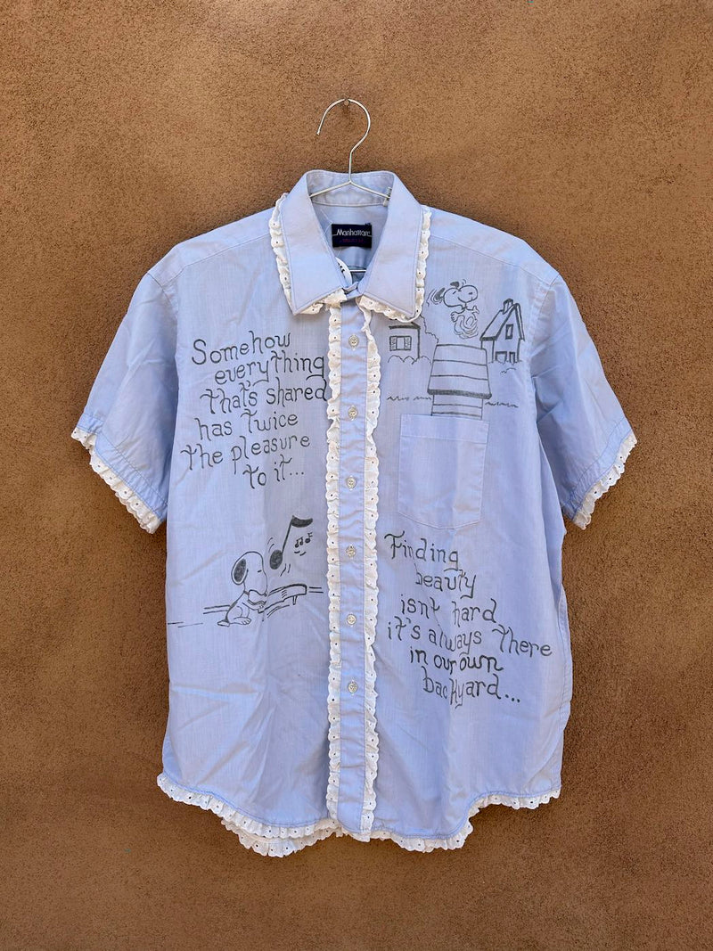 Hand Drawn Snoopy Shirt with Ruffles - Manhattan (on hold)