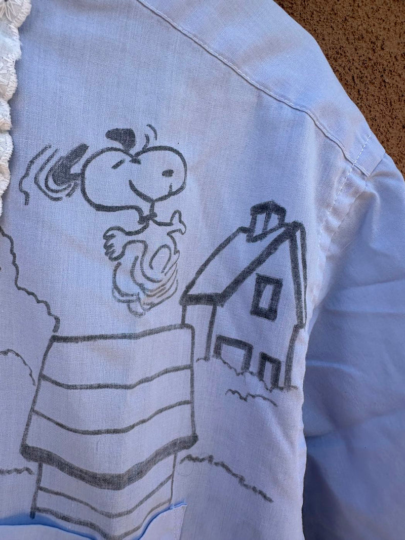Hand Drawn Snoopy Shirt with Ruffles - Manhattan (on hold)