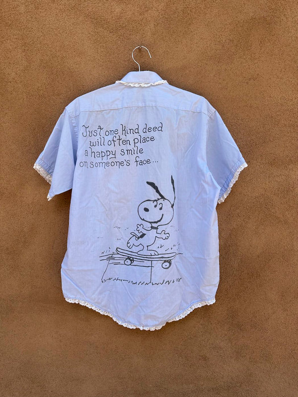 Hand Drawn Snoopy Shirt with Ruffles - Manhattan (on hold)