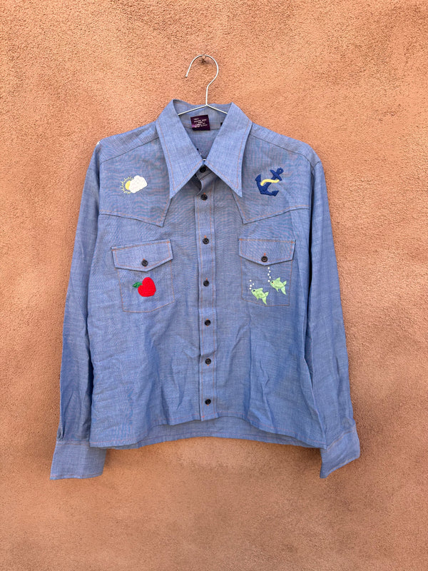 70's Jeans Joint Embroidered Shirt