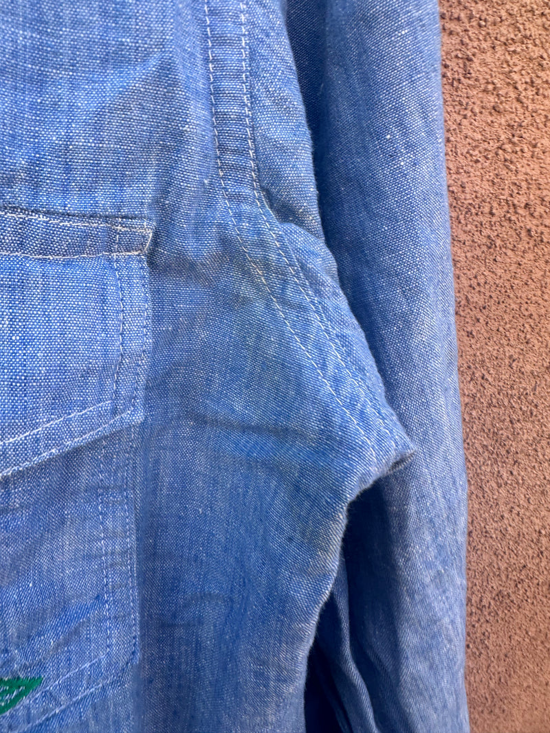 Red Baron Embroidered 1960's Peters Tailors Denim Shirt