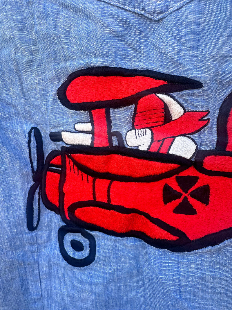 Red Baron Embroidered 1960's Peters Tailors Denim Shirt