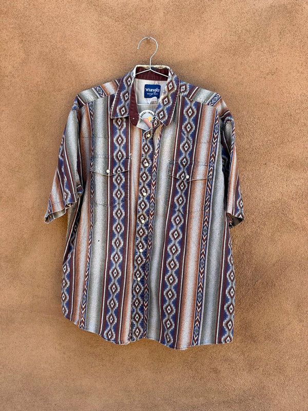Wrangler Diamond Pattern Santa Fe Style Western Shirt - as is