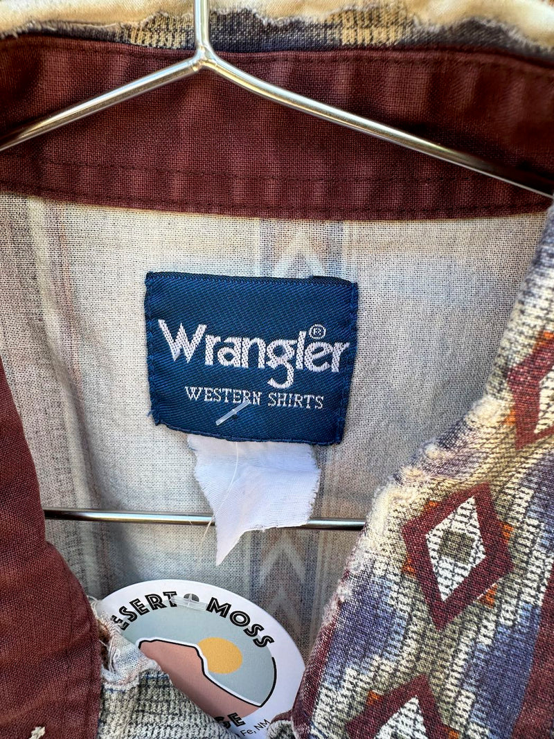 Wrangler Diamond Pattern Santa Fe Style Western Shirt - as is