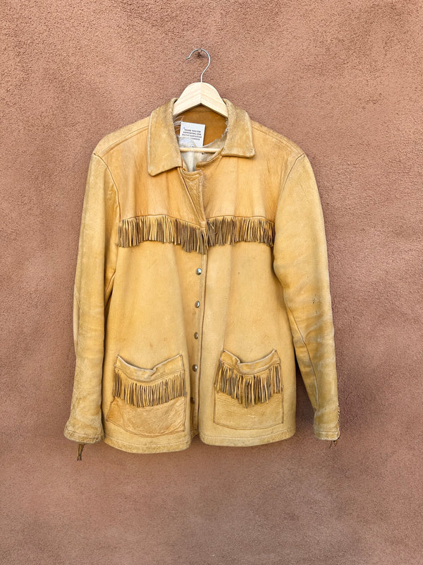 1930's/40's Deerskin Leather Jacket with Fringe - as is
