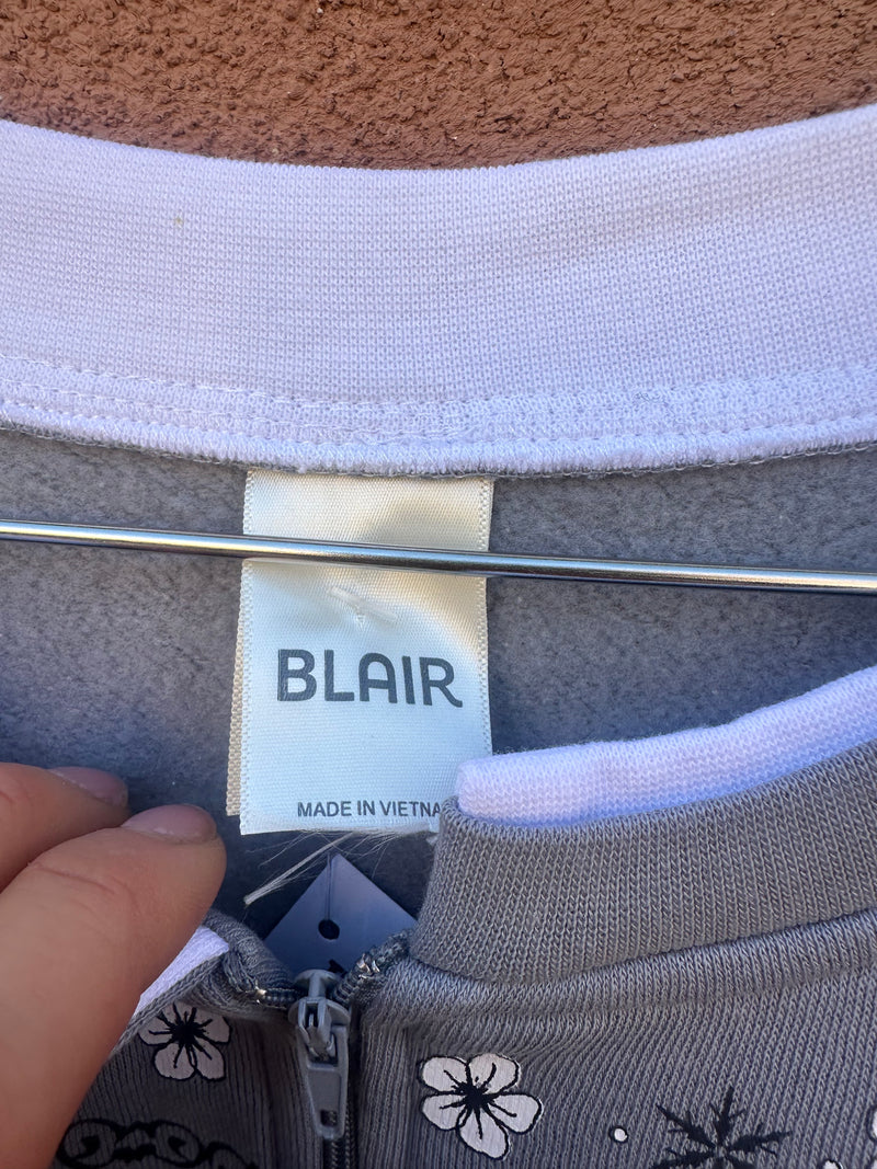 1/4 Zip Roses Sweatshirt by Blair
