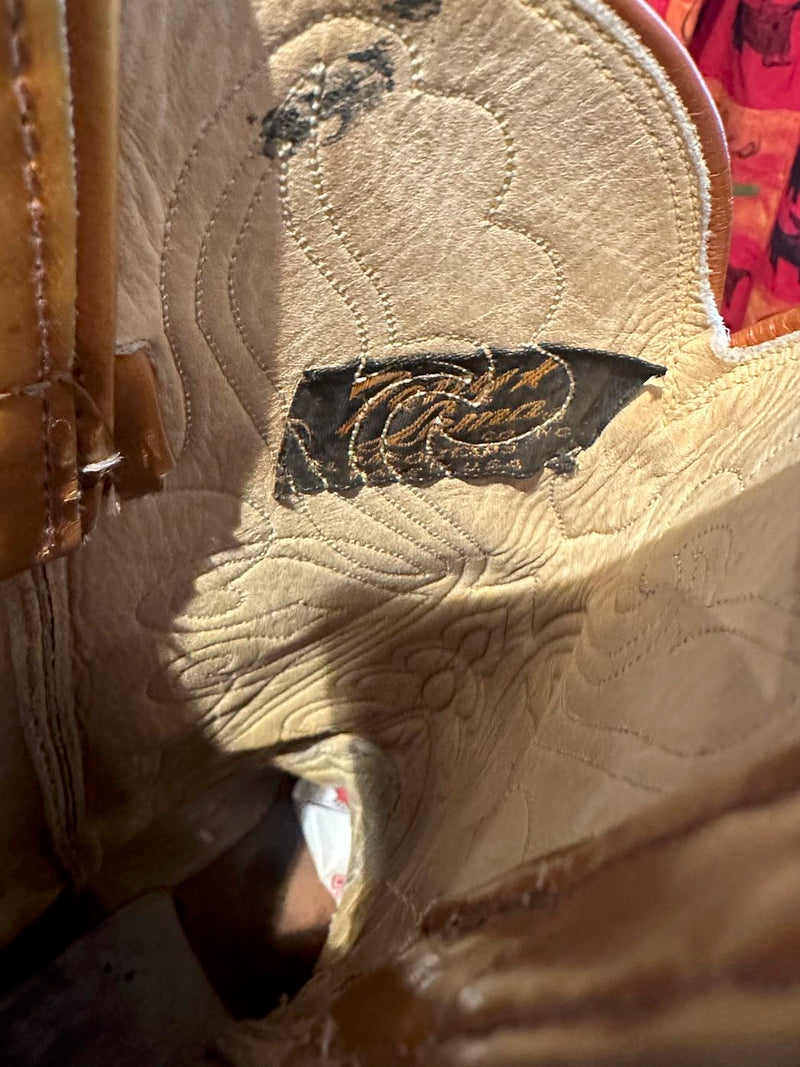 1970's Black Label Tony Lama Cowgirl Boots 6.5 - as is