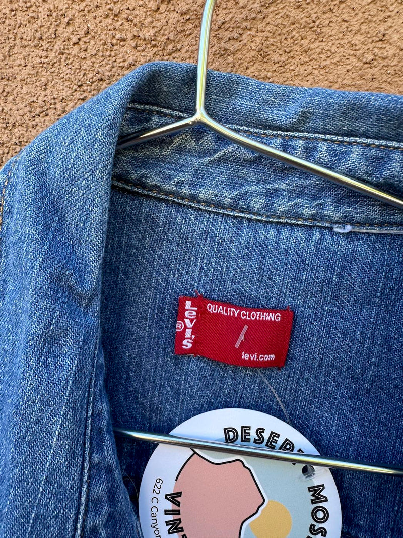 Women's Levi's Denim Pearl Snap Western Shirt - Y2K