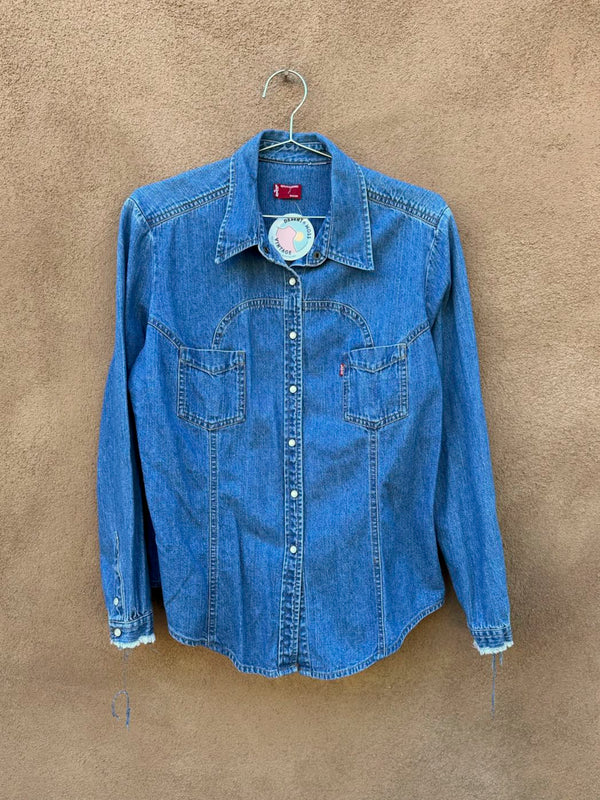 Women's Levi's Denim Pearl Snap Western Shirt - Y2K