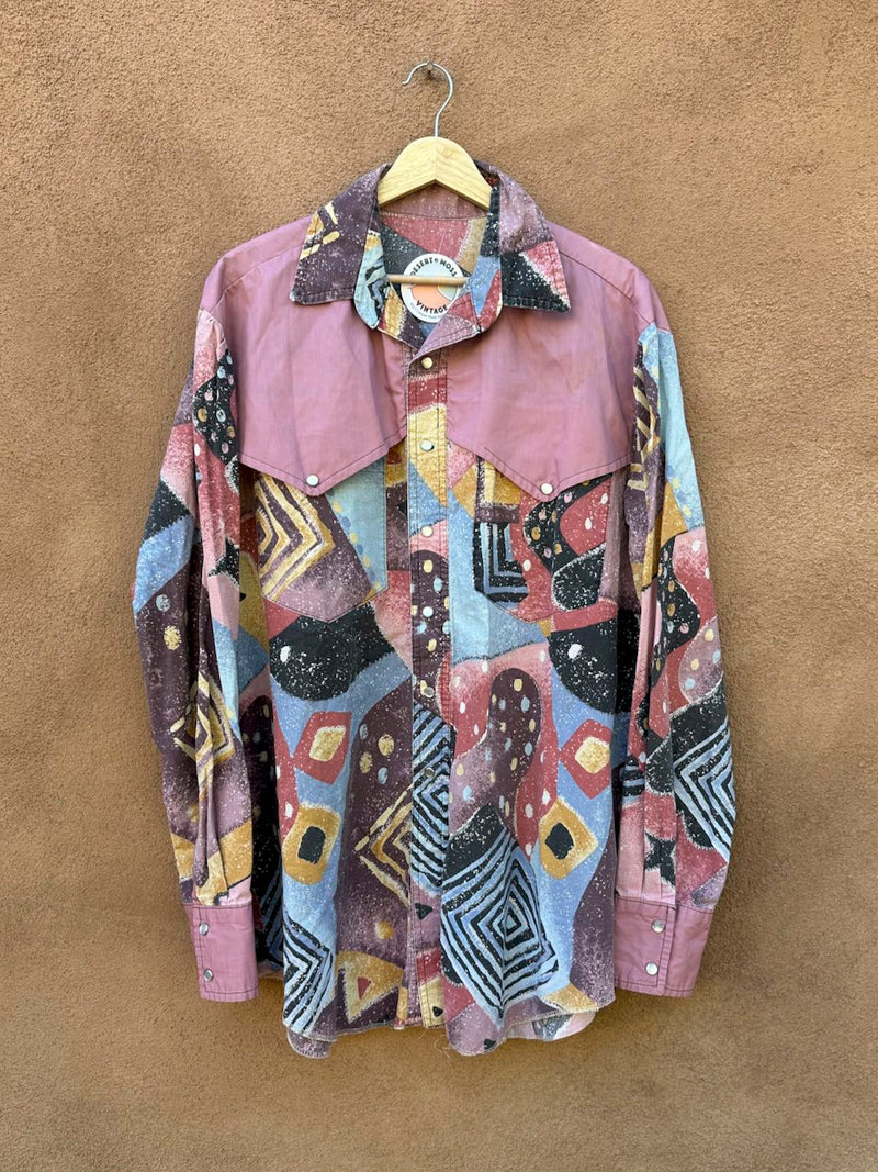 Crazy Western Pearl Snap Shirt - as is - Handmade