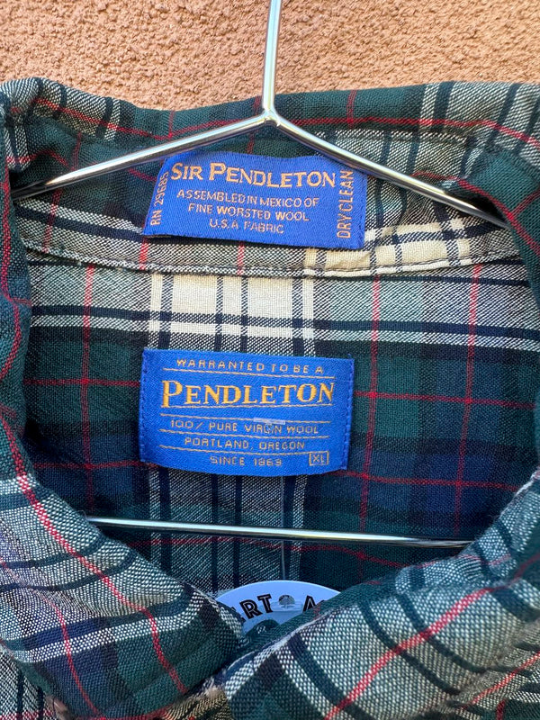 1990's Sir Pendleton 100% Wool Plaid Pendleton Shirt - as is