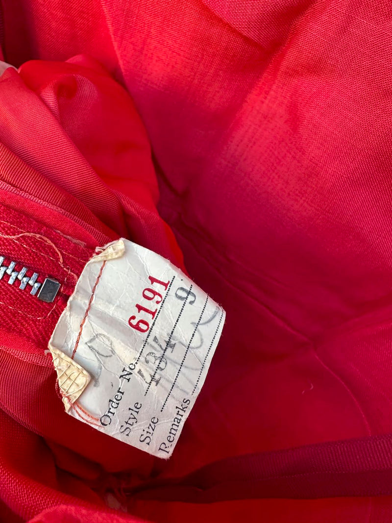 An Arkay Red Chiffon 1950's Halter Dress