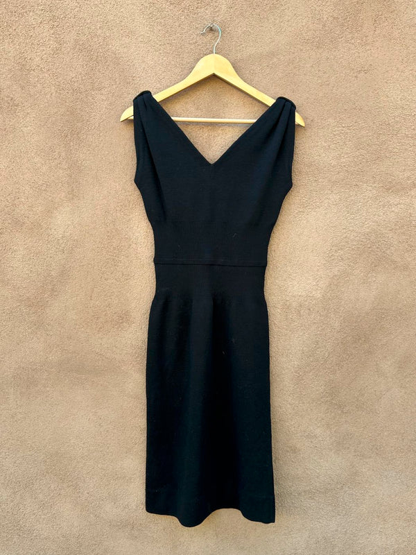 1950's Kimberly 100% Pure Wool Black Dress