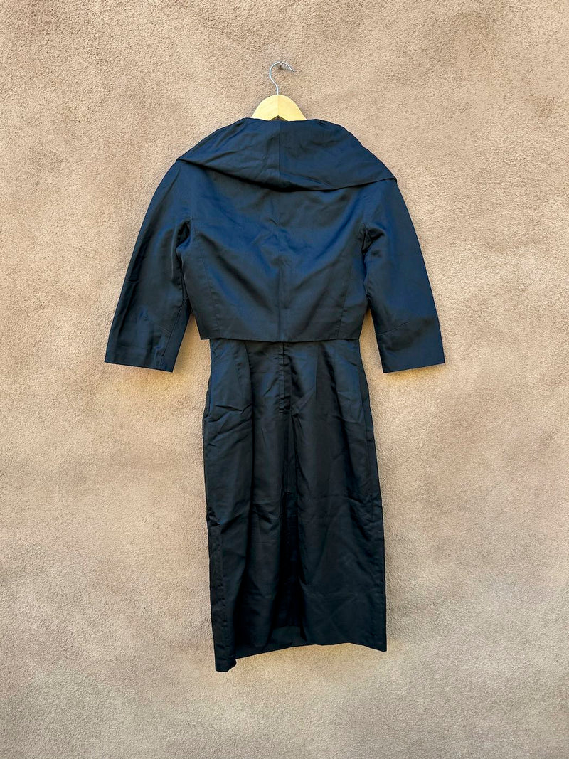 1960's Georgette Trilére Black Dress & Jacket