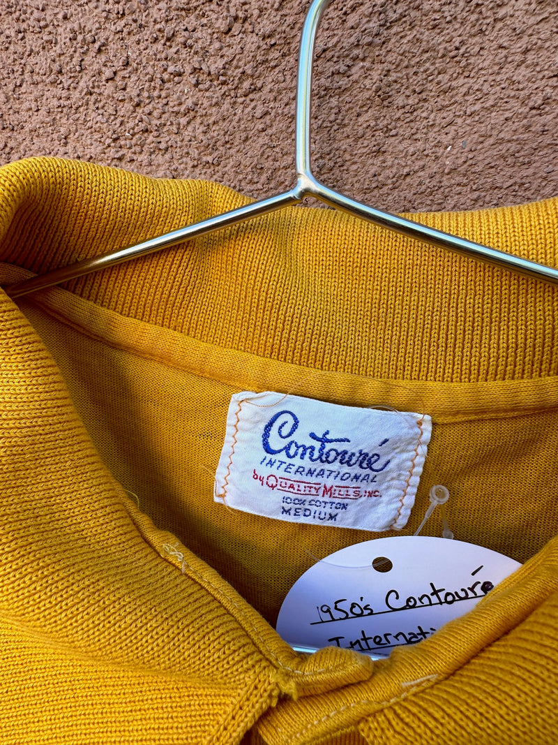 1950's Contoure International Mustard Polo Shirt
