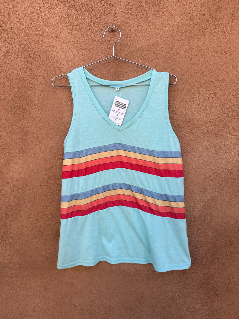 Chevron Stripe Deep V Tank Top