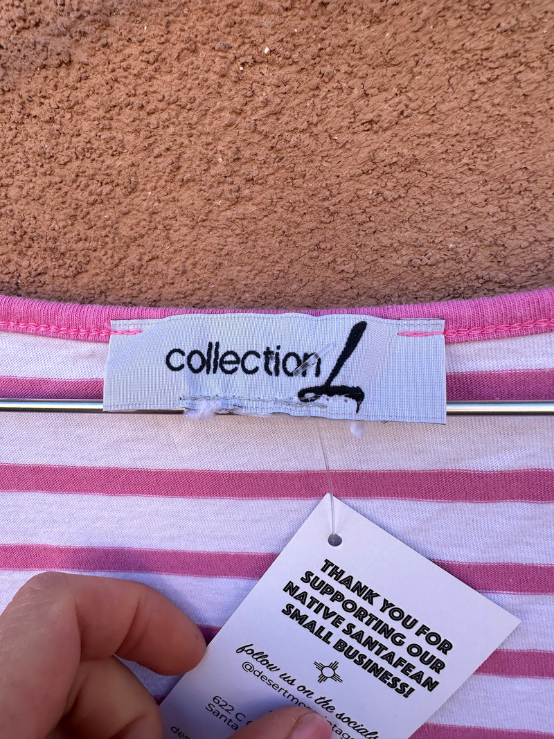 Pink Striped Tank Top by Collection L - L/XL