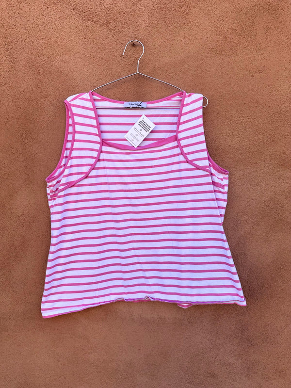 Pink Striped Tank Top by Collection L - L/XL