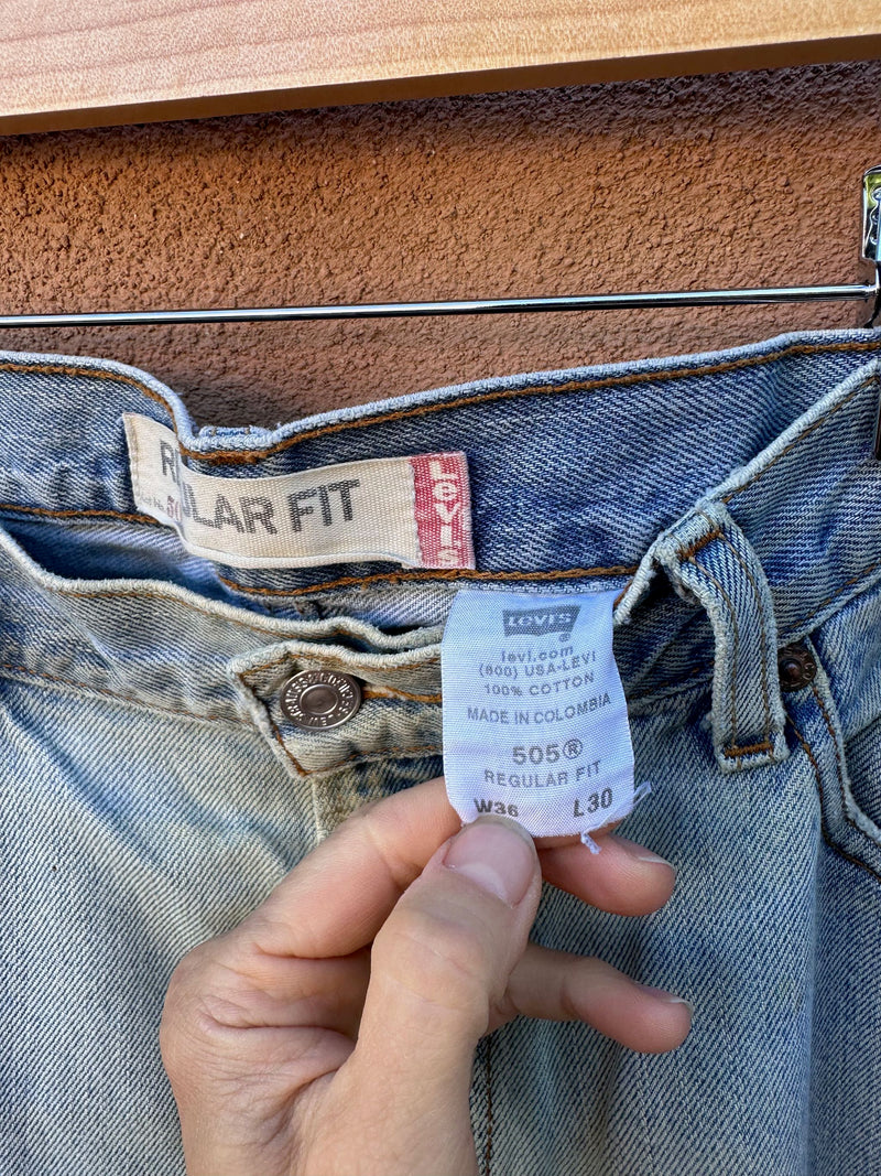 Levi's 505 Light Wash Jeans 36 x 30
